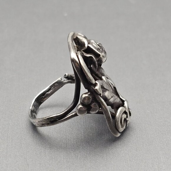 VTG Sterling Silver Leaf & Swirl Ring Size 5 Native American Style Acid Tested - Picture 3 of 9